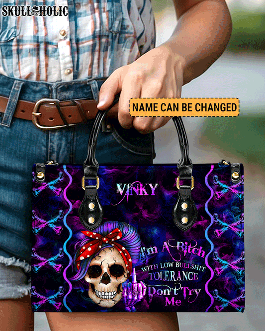 I'M A B DON'T TRY ME LEATHER HANDBAG - YHHN2703242