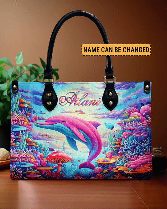 Pink Dolphin Leather Handbag