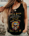 I'M A B DON'T TRY ME SUNFLOWER SKULL FLAG ALL OVER PRINT - TLNT1505232
