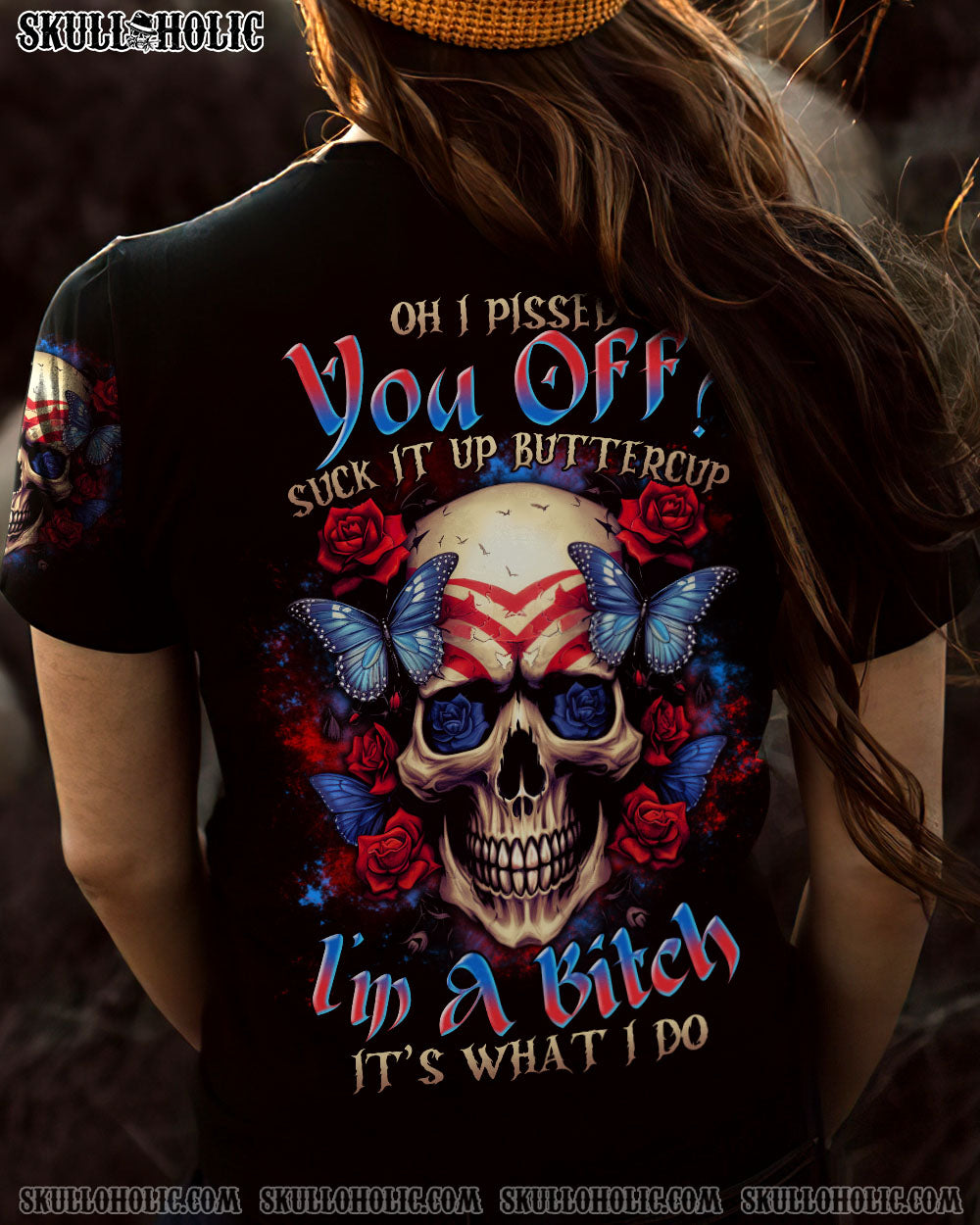 OH I PISSED YOU OFF SKULL ROSE AMERICA ALL OVER PRINT - TLTR1305231