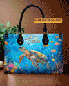 Ocean Turtle Leather Handbag