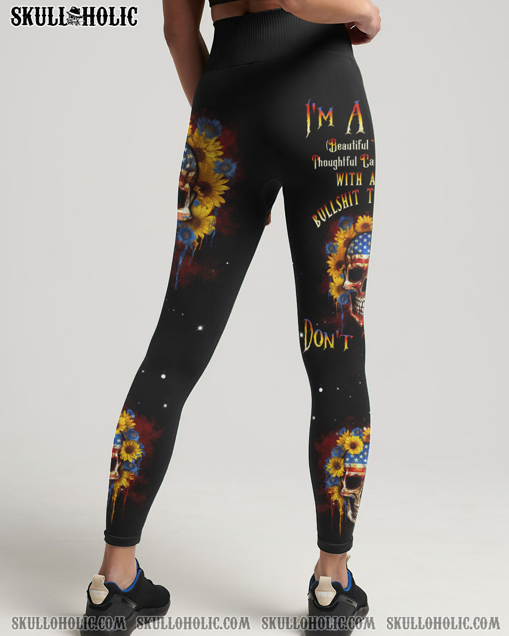 I'M A B DON'T TRY ME SUNFLOWER SKULL FLAG ALL OVER PRINT - TLNT1505232