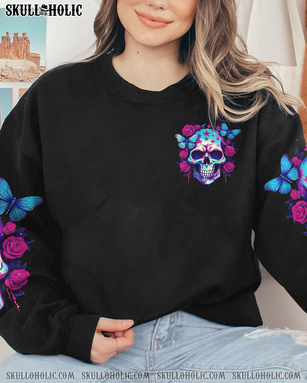 I'M NOT A B I'M JUST HONEST SKULL ROSE AMERICA ALL OVER PRINT - TLNT1505231