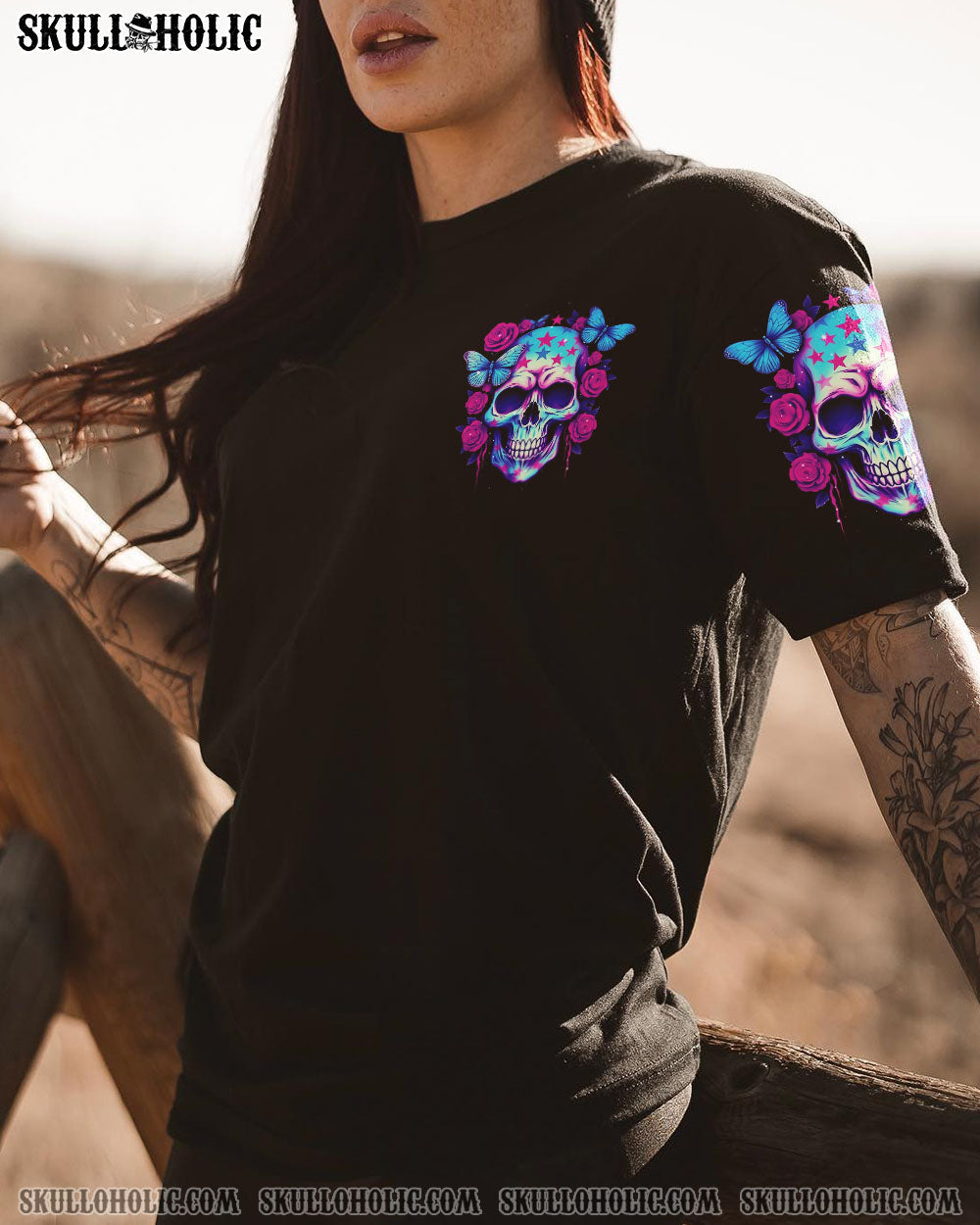 I'M NOT A B I'M JUST HONEST SKULL ROSE AMERICA ALL OVER PRINT - TLNT1505231