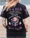I'M A B DON'T TRY ME FLOWER SKULL ALL OVER PRINT - TLNT1205234