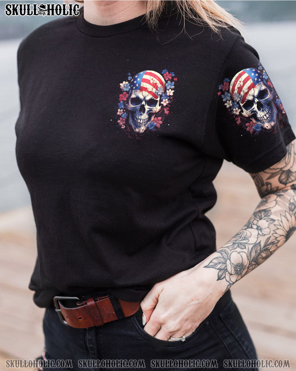 I'M A B DON'T TRY ME FLOWER SKULL ALL OVER PRINT - TLNT1205234