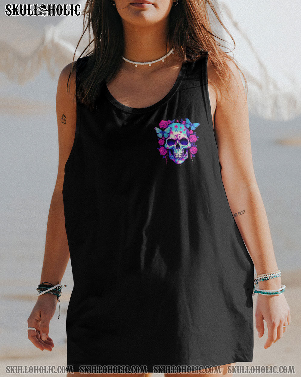 I'M NOT A B I'M JUST HONEST SKULL ROSE AMERICA ALL OVER PRINT - TLNT1505231