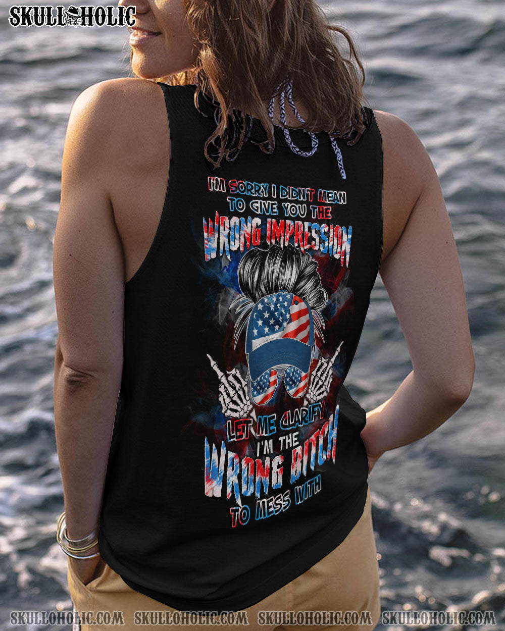 I'M THE WRONG B TO MESS WITH MESSY BUN ALL OVER PRINT - TLTW0804232