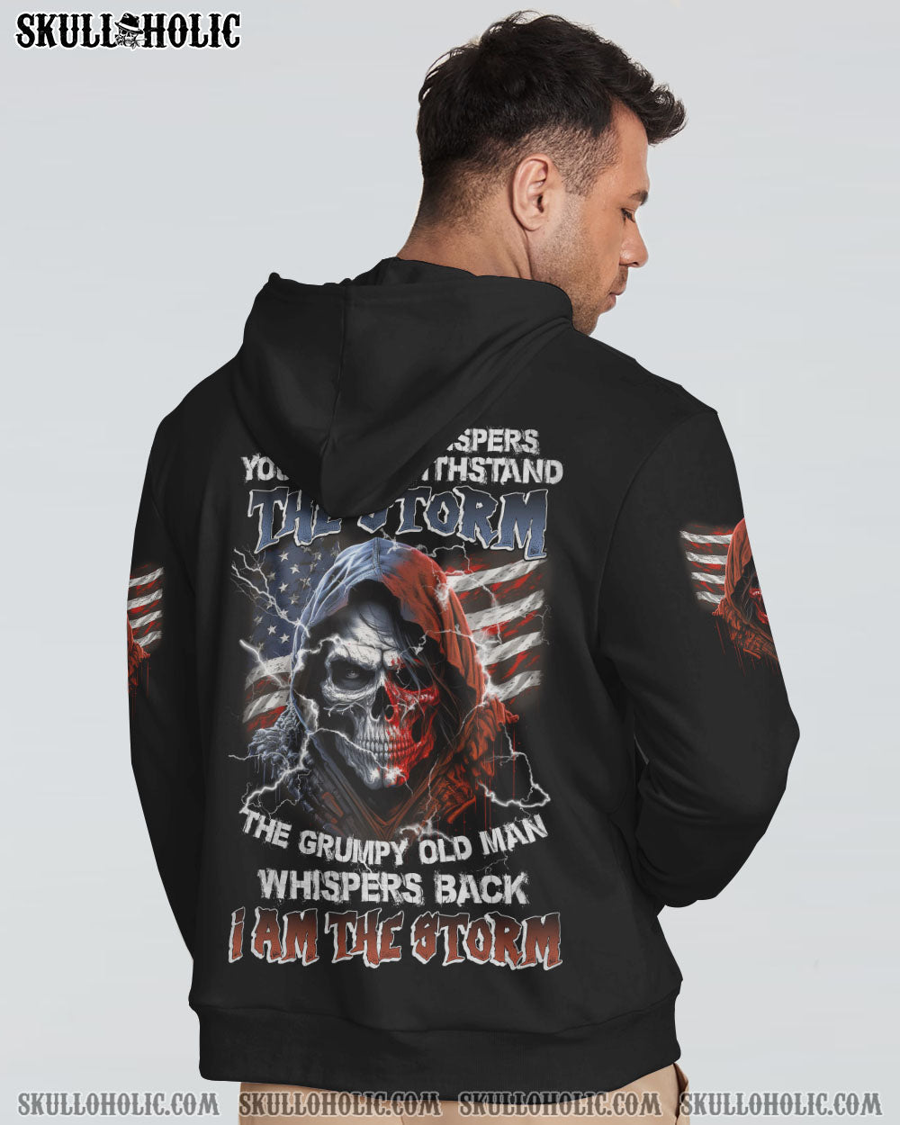 I AM THE STORM GRUMPY OLD MAN REAPER AMERICA FLAG ALL OVER PRINT - TLNZ0903232