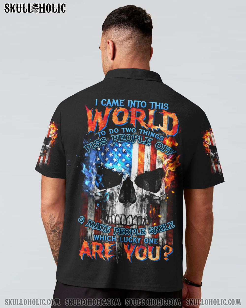 WHICH LUCKY ONE ARE YOU SKULL FLAG ALL OVER PRINT - TLTW1004233