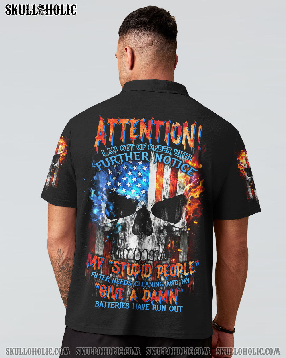 ATTENTION I AM OUT OF ORDER SKULL FLAG ALL OVER PRINT - TLTW2704233