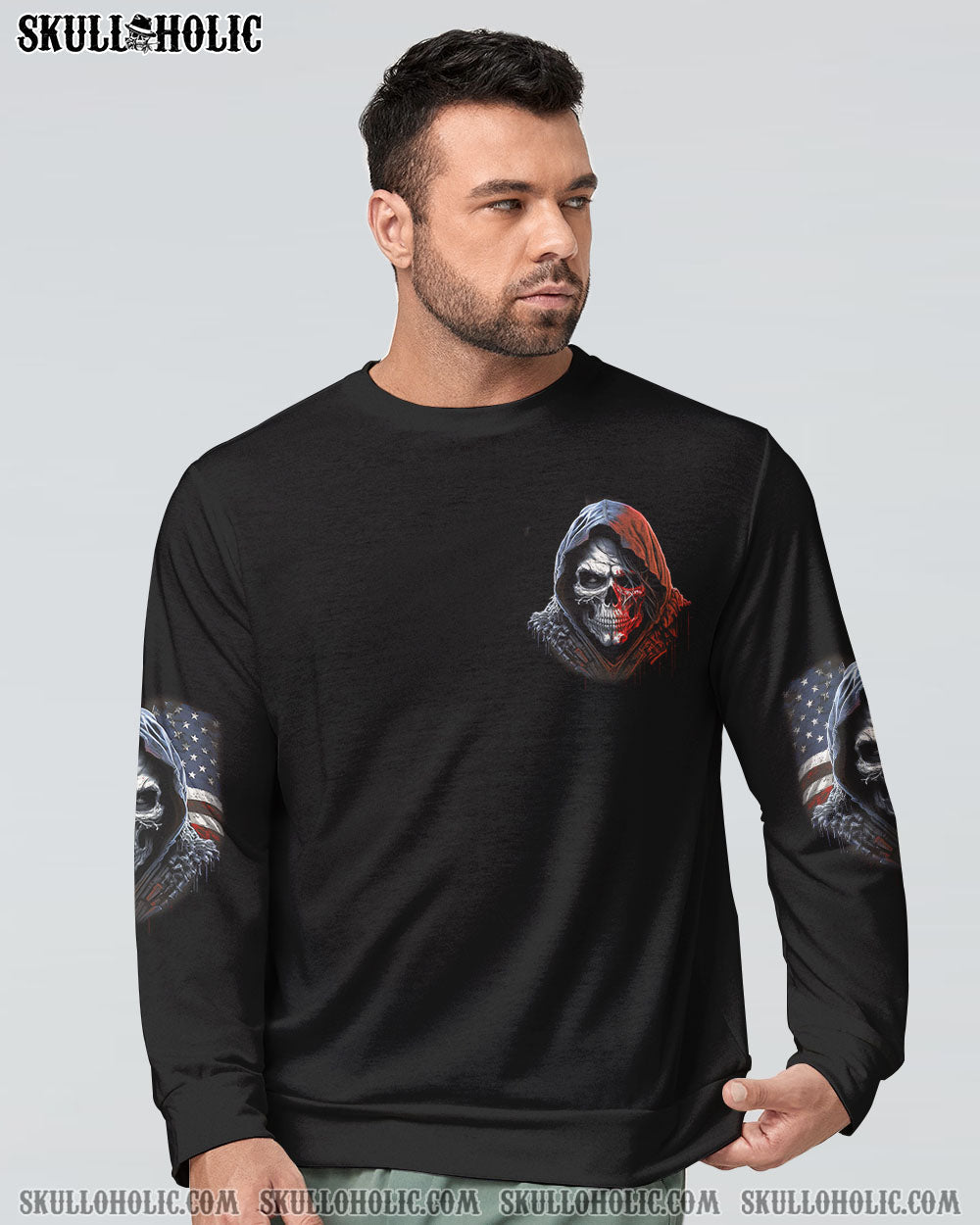 I AM THE STORM GRUMPY OLD MAN REAPER AMERICA FLAG ALL OVER PRINT - TLNZ0903232