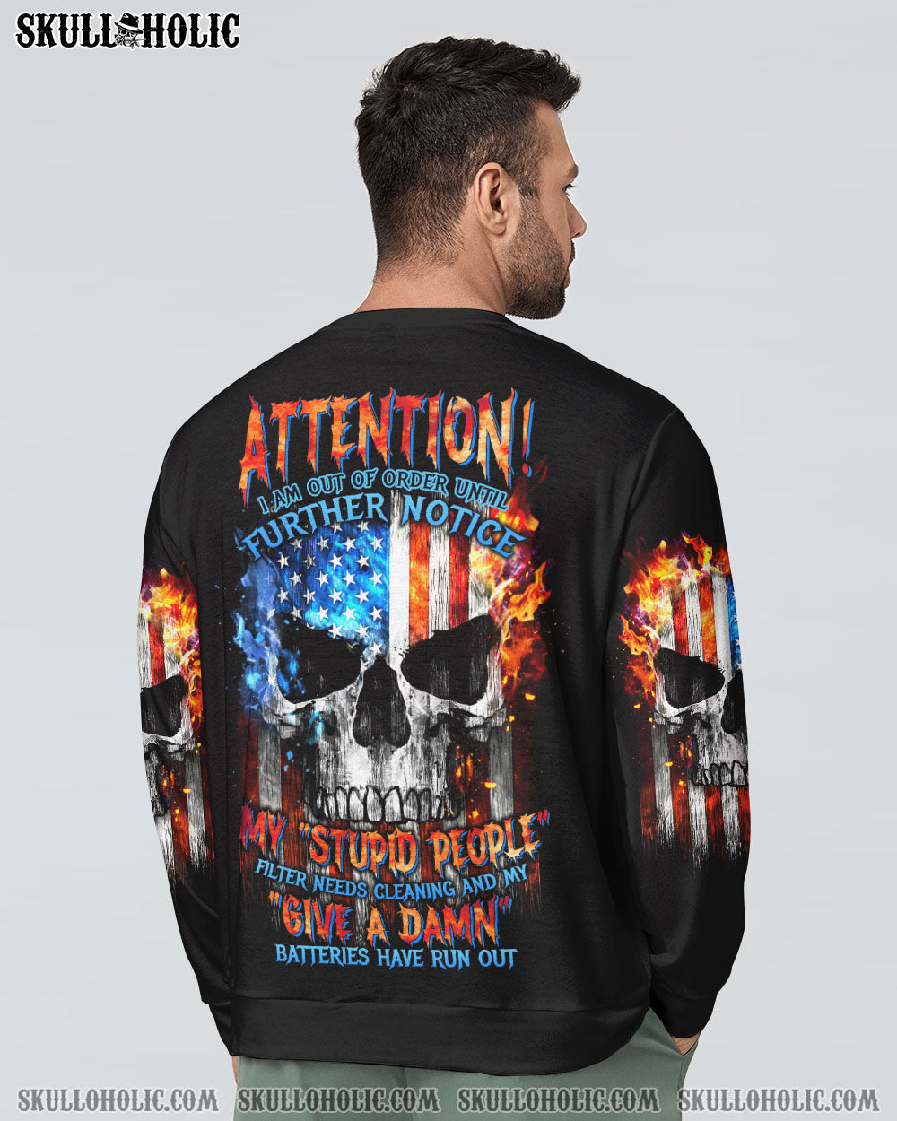 ATTENTION I AM OUT OF ORDER SKULL FLAG ALL OVER PRINT - TLTW2704233