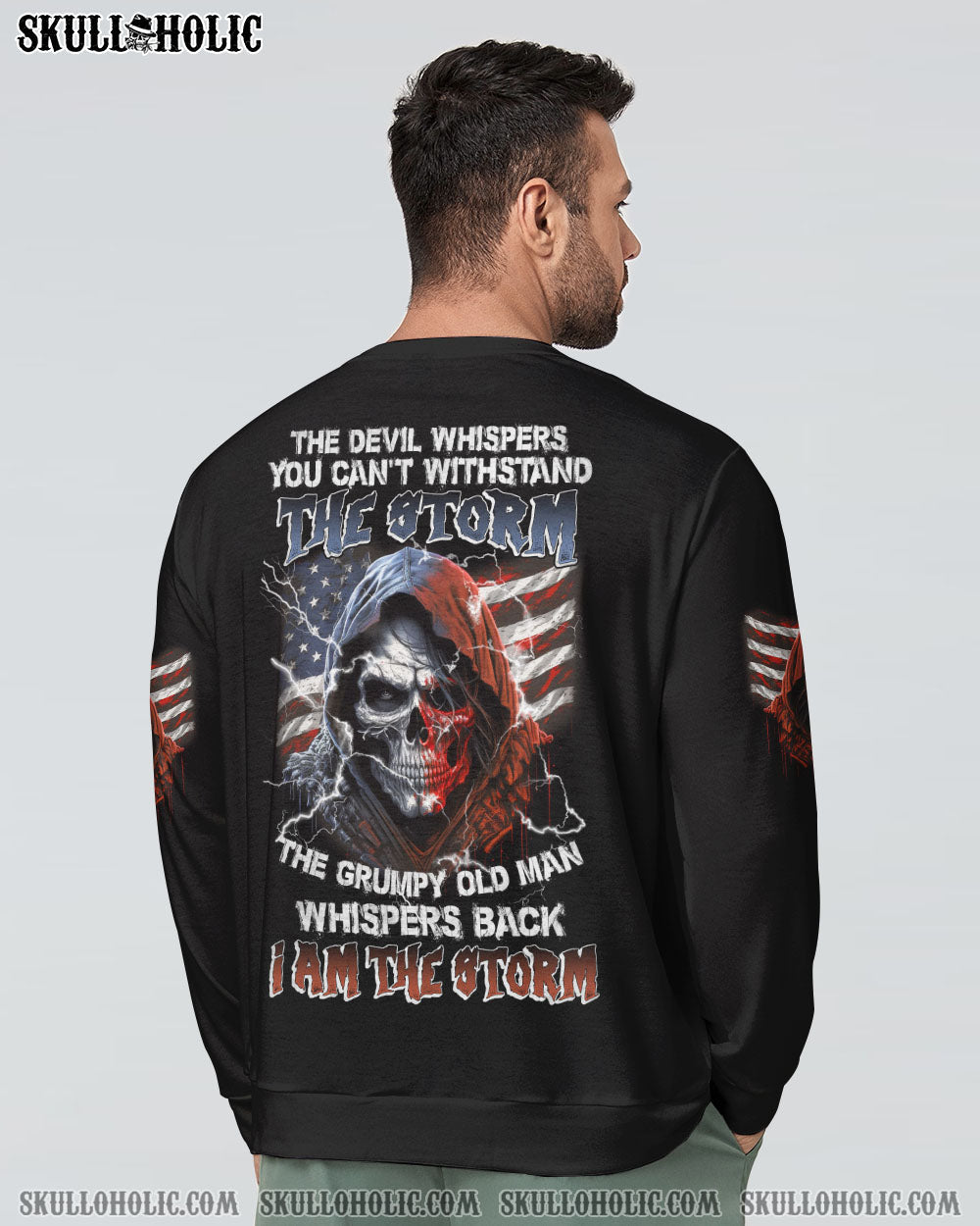 I AM THE STORM GRUMPY OLD MAN REAPER AMERICA FLAG ALL OVER PRINT - TLNZ0903232