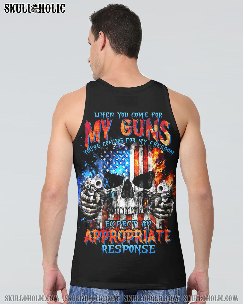 WHEN YOU COME FOR MY G SKULL FLAG ALL OVER PRINT - TLTW1505233