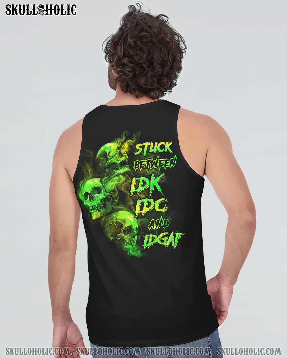 STUCK BETWEEN IDK IDC AND IDGAF SKULL ALL OVER PRINT - YHHN2303231
