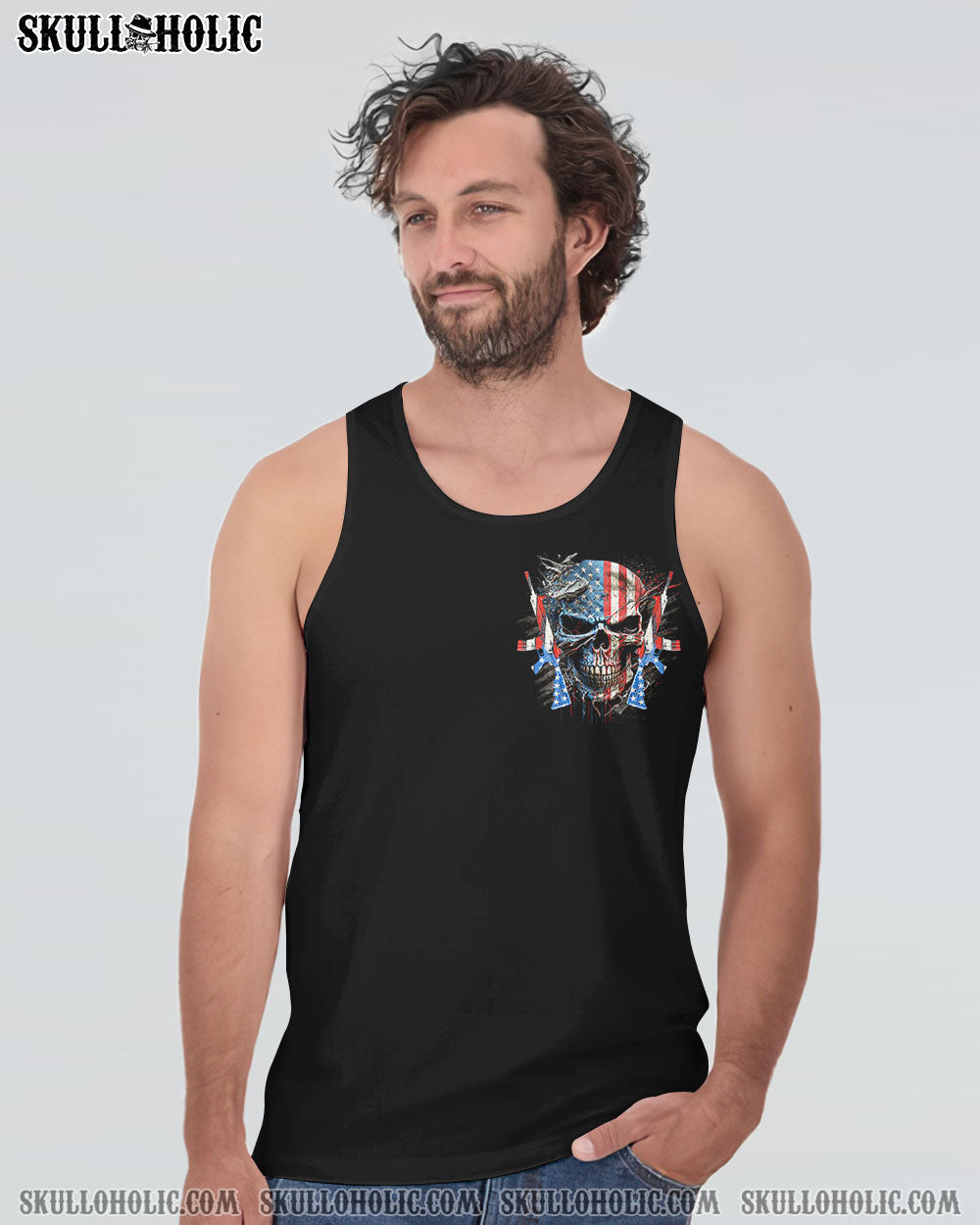 AMERICA LIVE IT LOVE IT OR GET THE HELL OUT SKULL ALL OVER PRINT - YHHN0903232