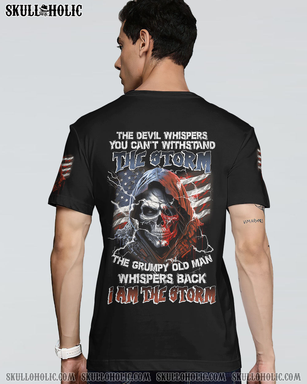 I AM THE STORM GRUMPY OLD MAN REAPER AMERICA FLAG ALL OVER PRINT - TLNZ0903232