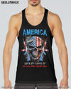 AMERICA LIVE IT LOVE IT OR GET THE HELL OUT SKULL ALL OVER PRINT - YHHN0903232