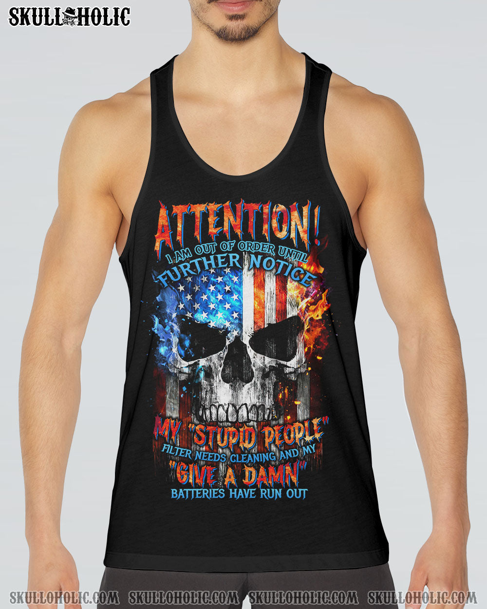 ATTENTION I AM OUT OF ORDER SKULL FLAG ALL OVER PRINT - TLTW2704233