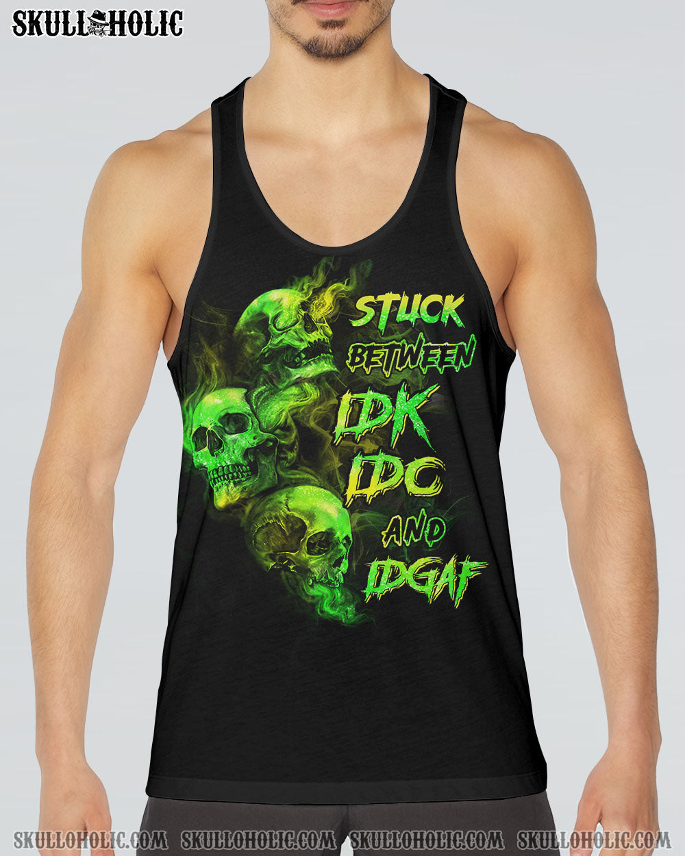 STUCK BETWEEN IDK IDC AND IDGAF SKULL ALL OVER PRINT - YHHN2303231