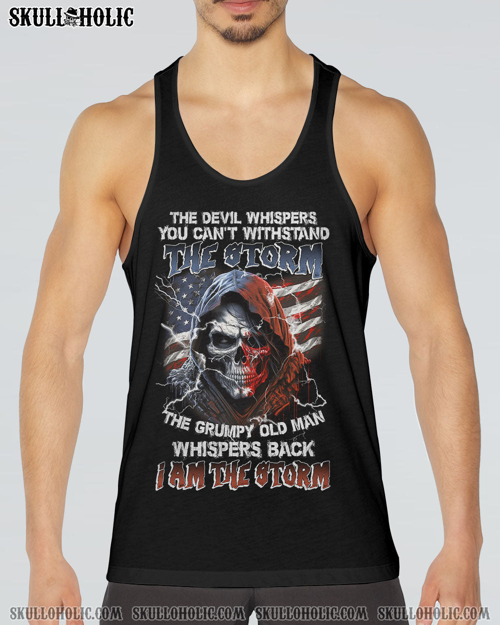 I AM THE STORM GRUMPY OLD MAN REAPER AMERICA FLAG ALL OVER PRINT - TLNZ0903232