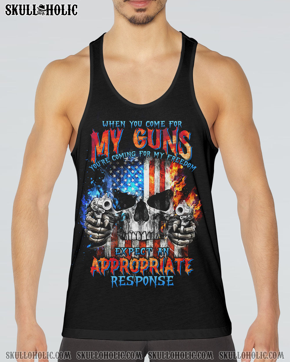 WHEN YOU COME FOR MY G SKULL FLAG ALL OVER PRINT - TLTW1505233
