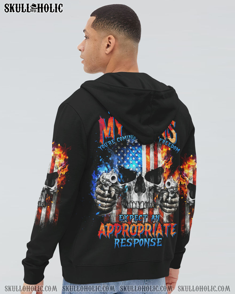 WHEN YOU COME FOR MY G SKULL FLAG ALL OVER PRINT - TLTW1505233