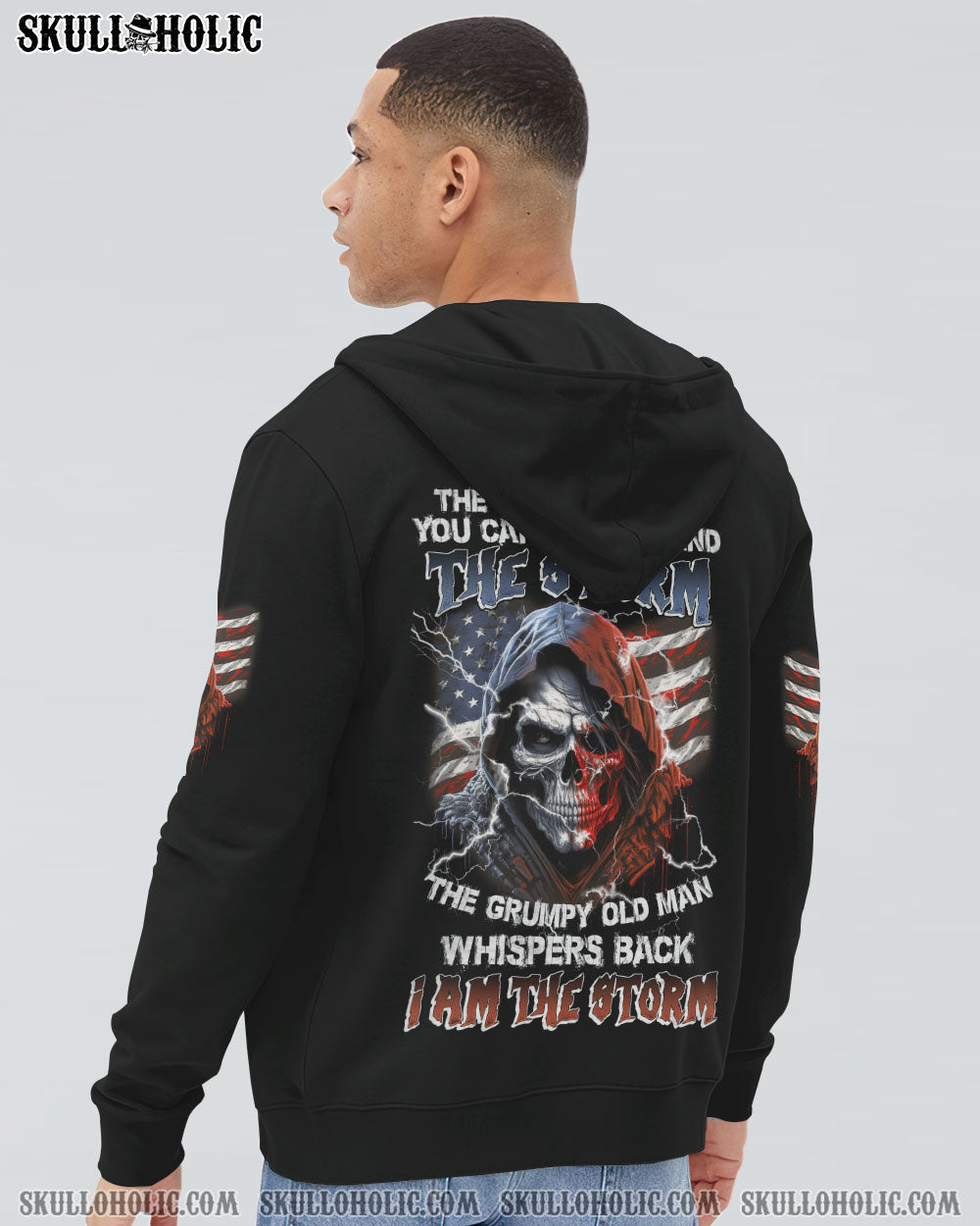 I AM THE STORM GRUMPY OLD MAN REAPER AMERICA FLAG ALL OVER PRINT - TLNZ0903232