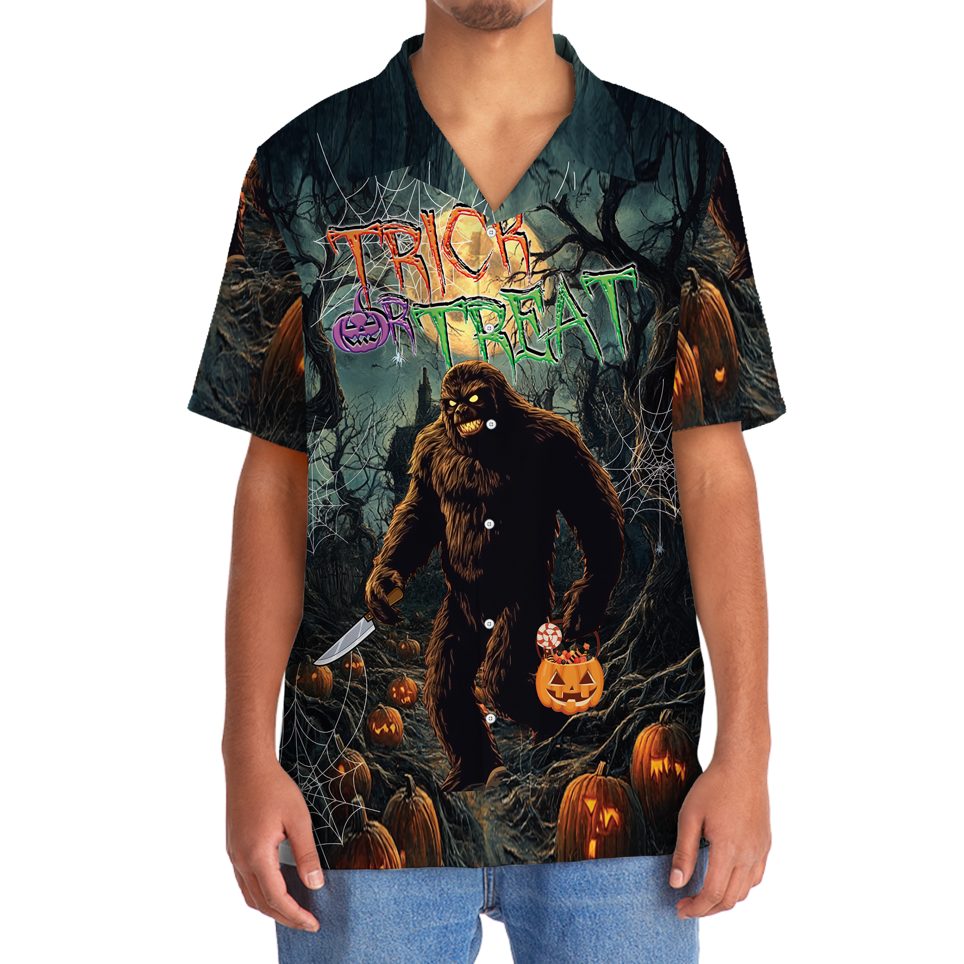 Bigfoot Halloween Nightmare Hawaiian Shirt