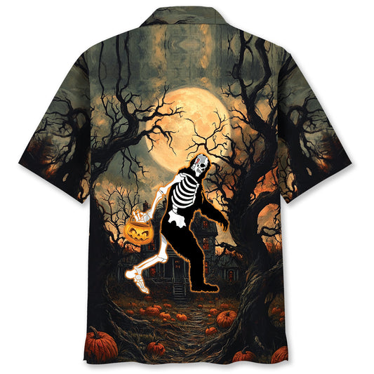 Bigfoot Halloween Trick Or Treat Hawaiian Shirt