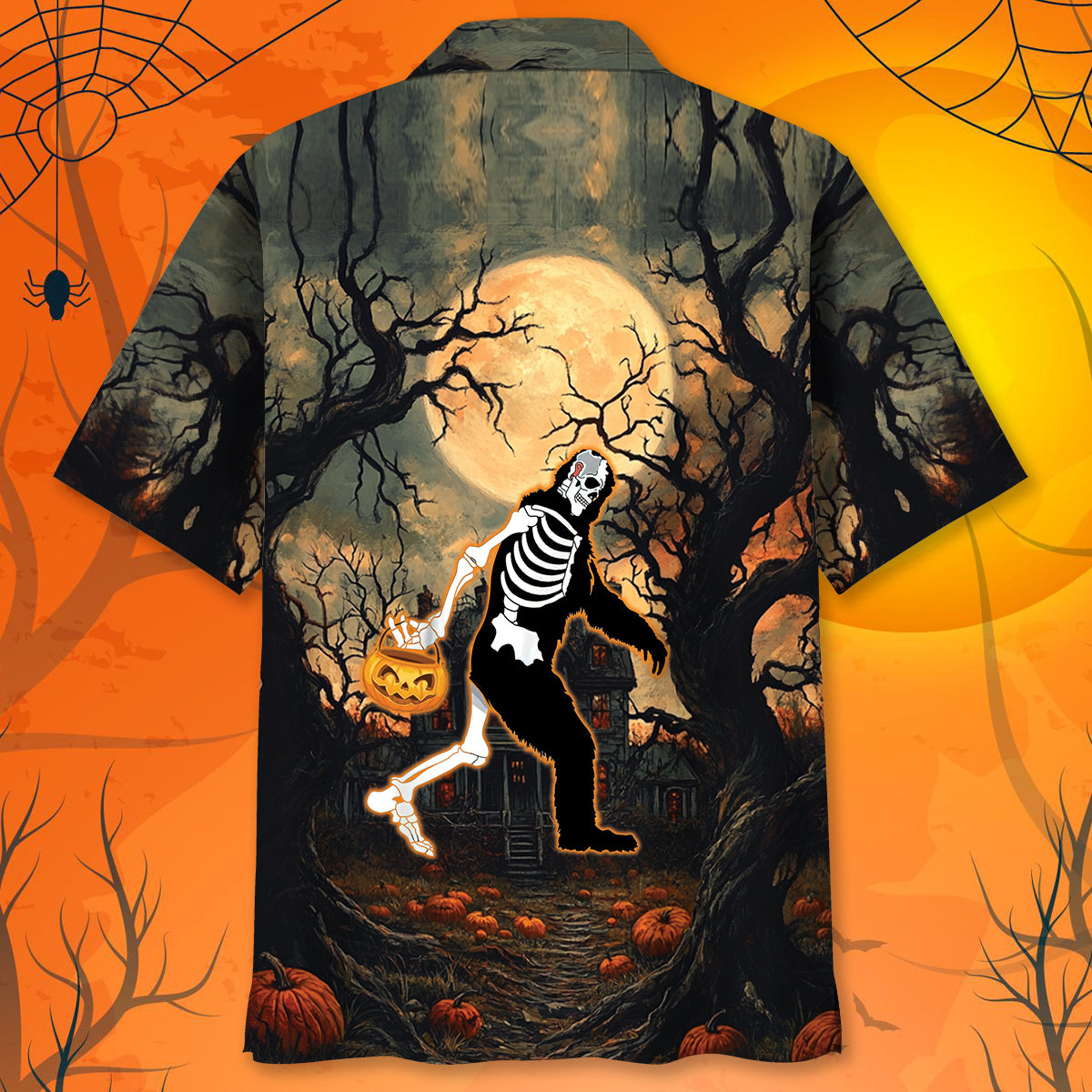 Bigfoot Halloween Trick Or Treat Hawaiian Shirt