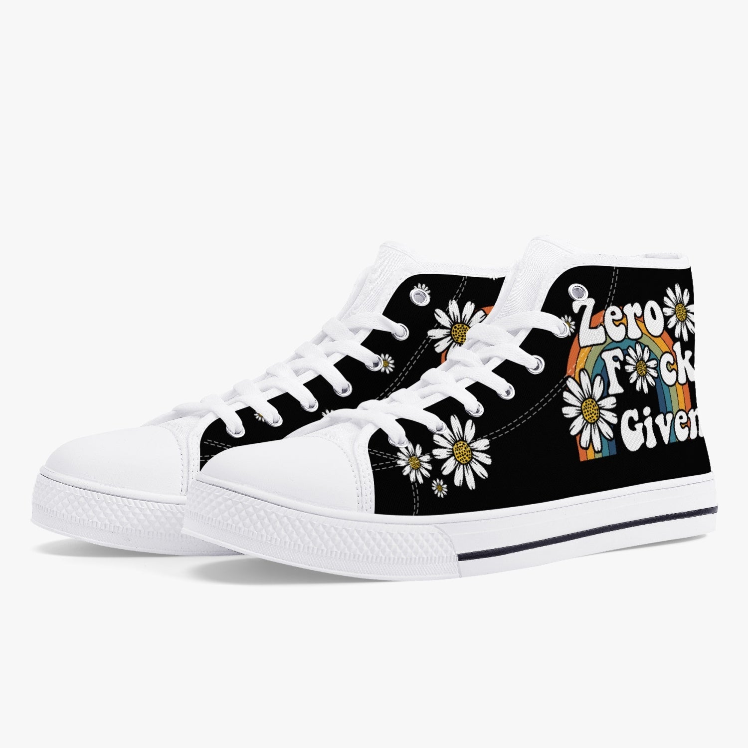 ZERO F GIVEN DAISY RAINBOW HIGH TOP CANVAS SHOES - TY0410221