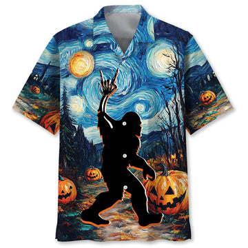 Bigfoot Horror Night Hawaiian Shirt