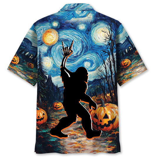 Bigfoot Horror Night Hawaiian Shirt