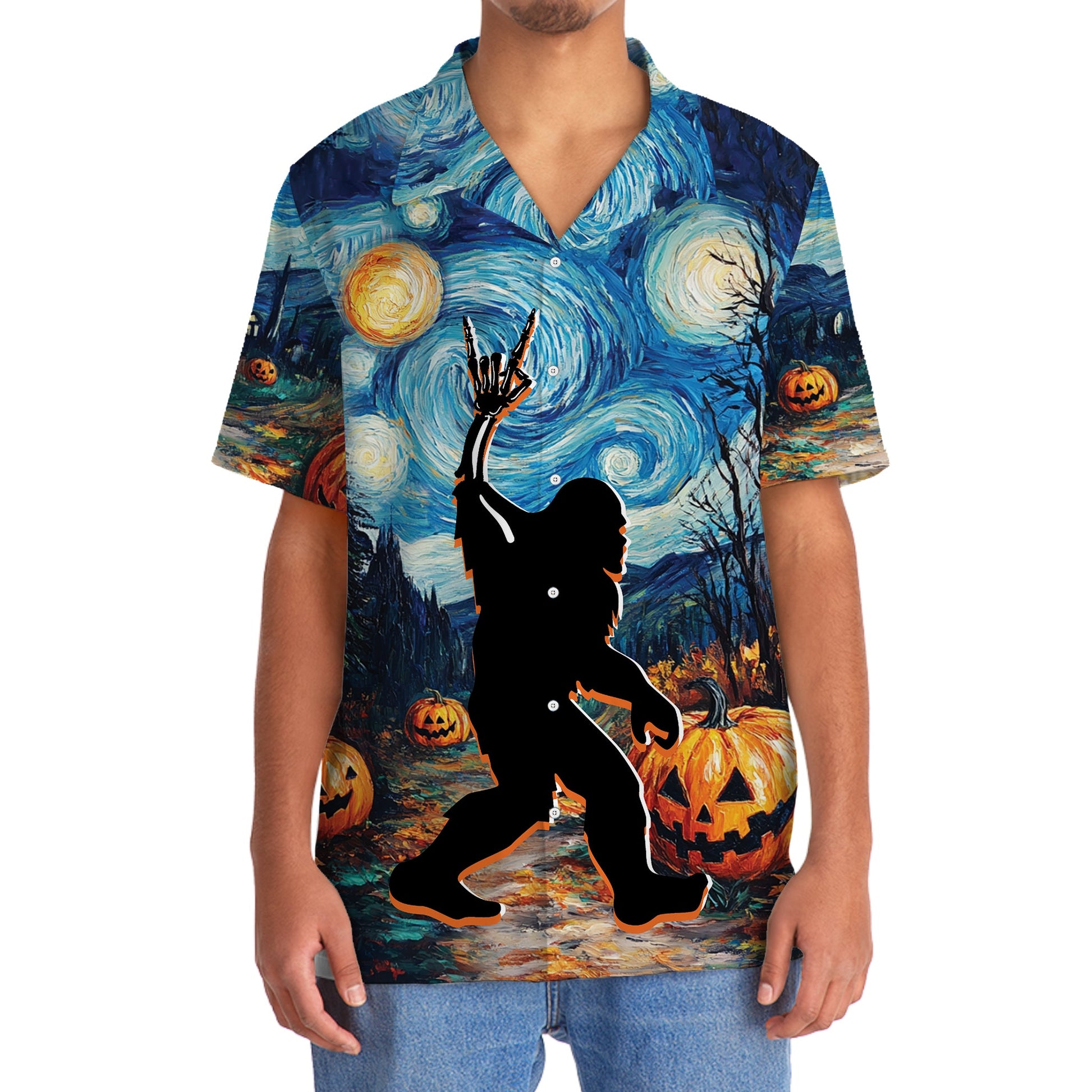 Bigfoot Horror Night Hawaiian Shirt
