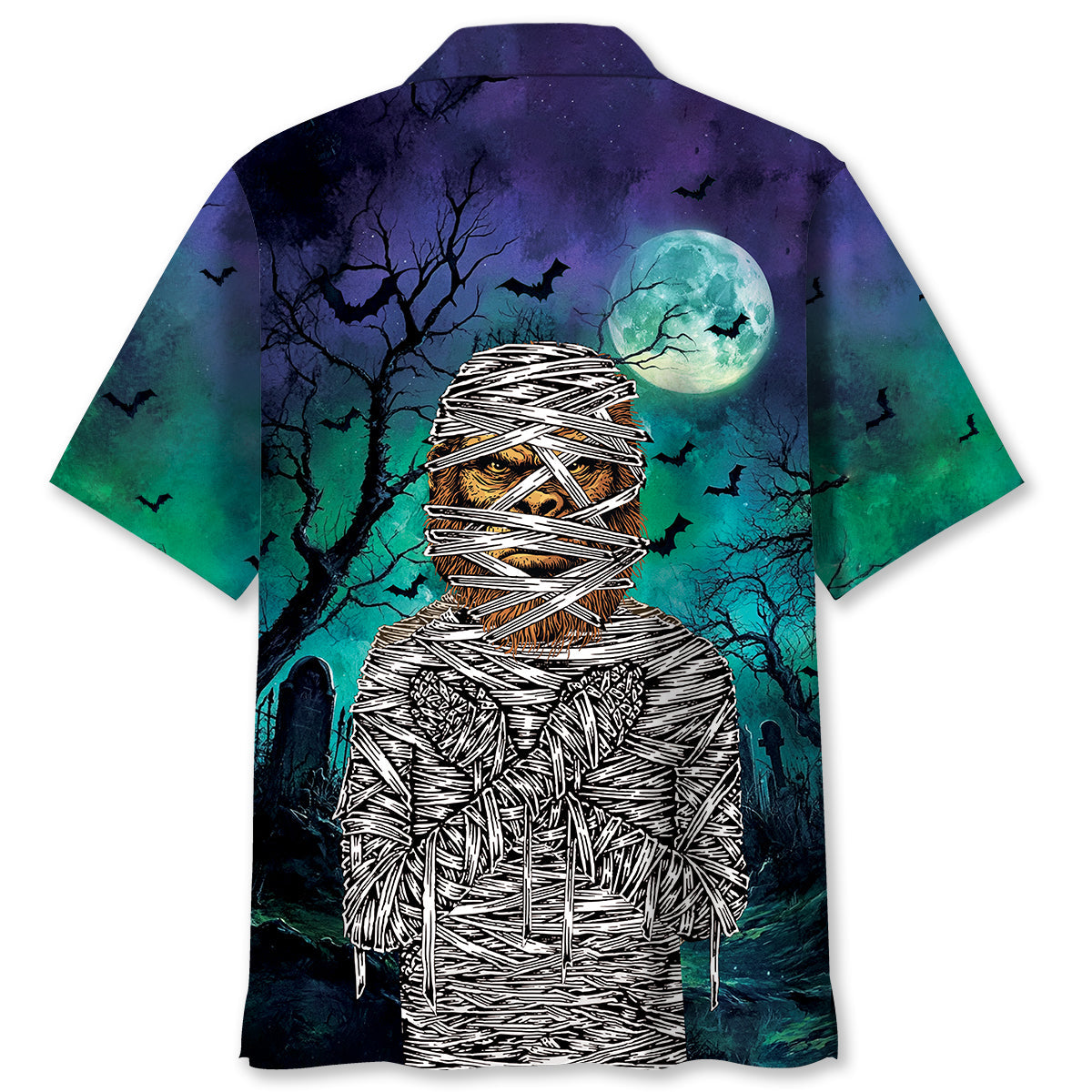 Bigfoot Mummy At Halloween Night Hawaiian Shirt
