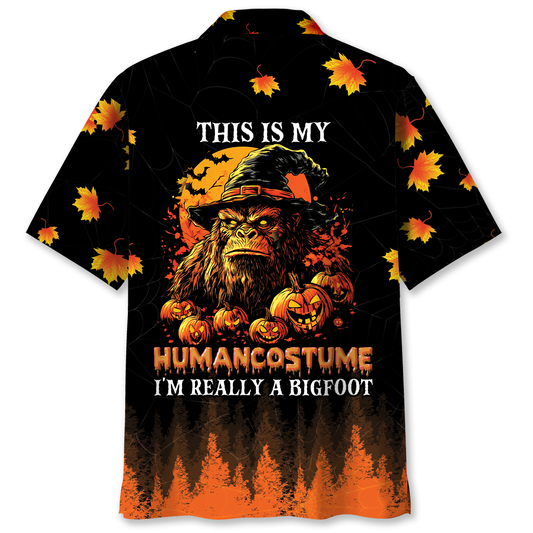 Bigfoot This Is My Human Costume Hawaiian Shirt
