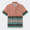 Aztec Pattern Design Button Up Shirts_2