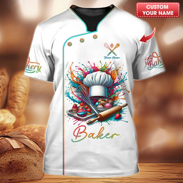 BigCrowns | Vibrant Bakery Delights Personalized Baker Shirt