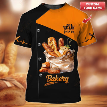 BigCrowns | Fresh Bread Assortment with Bold Contrast Personalized Baker Shirt