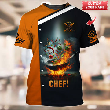 BigCrowns | Explosive Cooking Action Design for Culinary Enthusiasts Personalized Chef Shirt