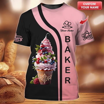 BigCrowns | Delicate Cupcake Tower Personalized Baker Shirt