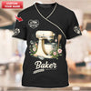 BigCrowns | Elegant Mixer and Floral Design Personalized Baker Shirt