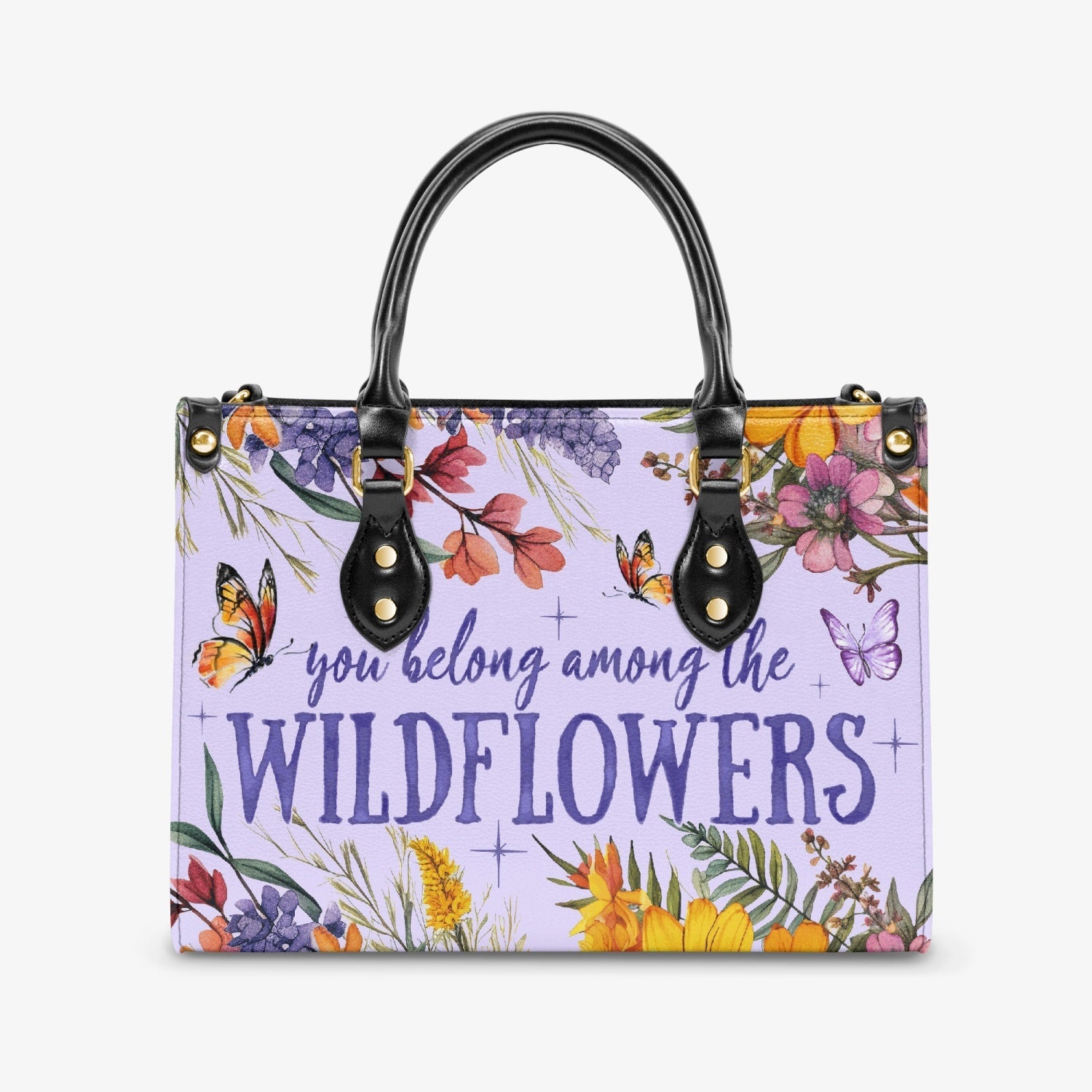 Bigcrowns YOU BELONG AMONG THE WILDFLOWERS LEATHER HANDBAG TY2503242