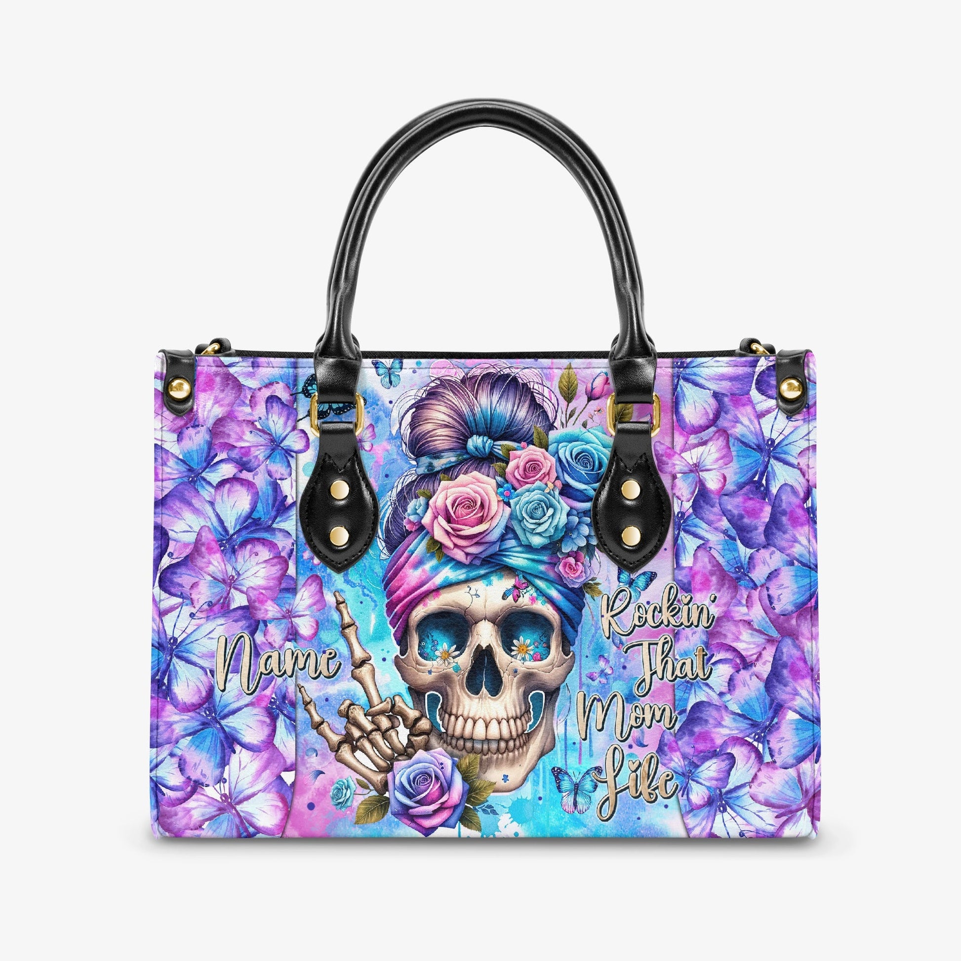ROCKING THAT MOM LIFE MESSY BUN LEATHER HANDBAG - TYTM0204243