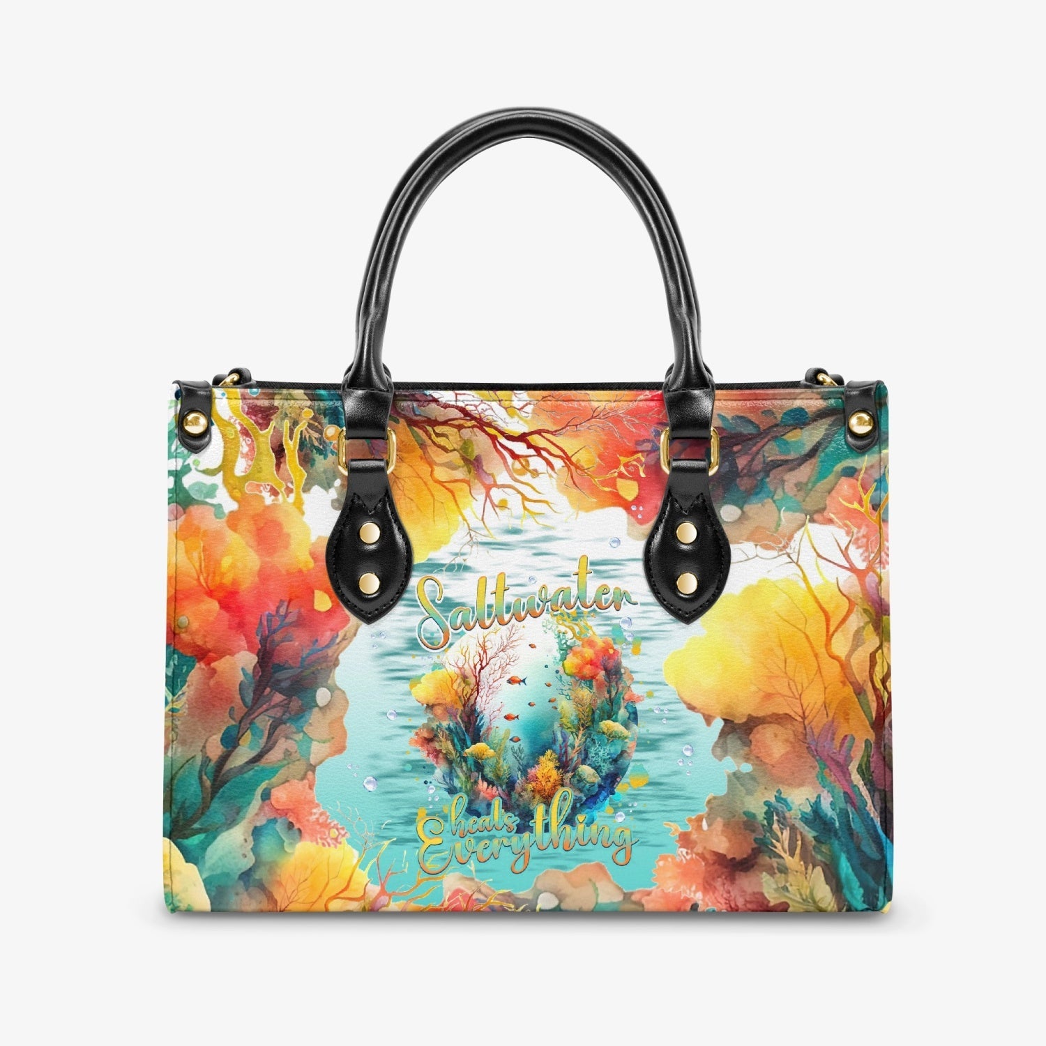Bigcrowns SALTWATER HEALS EVERYTHING LEATHER HANDBAG T2903242