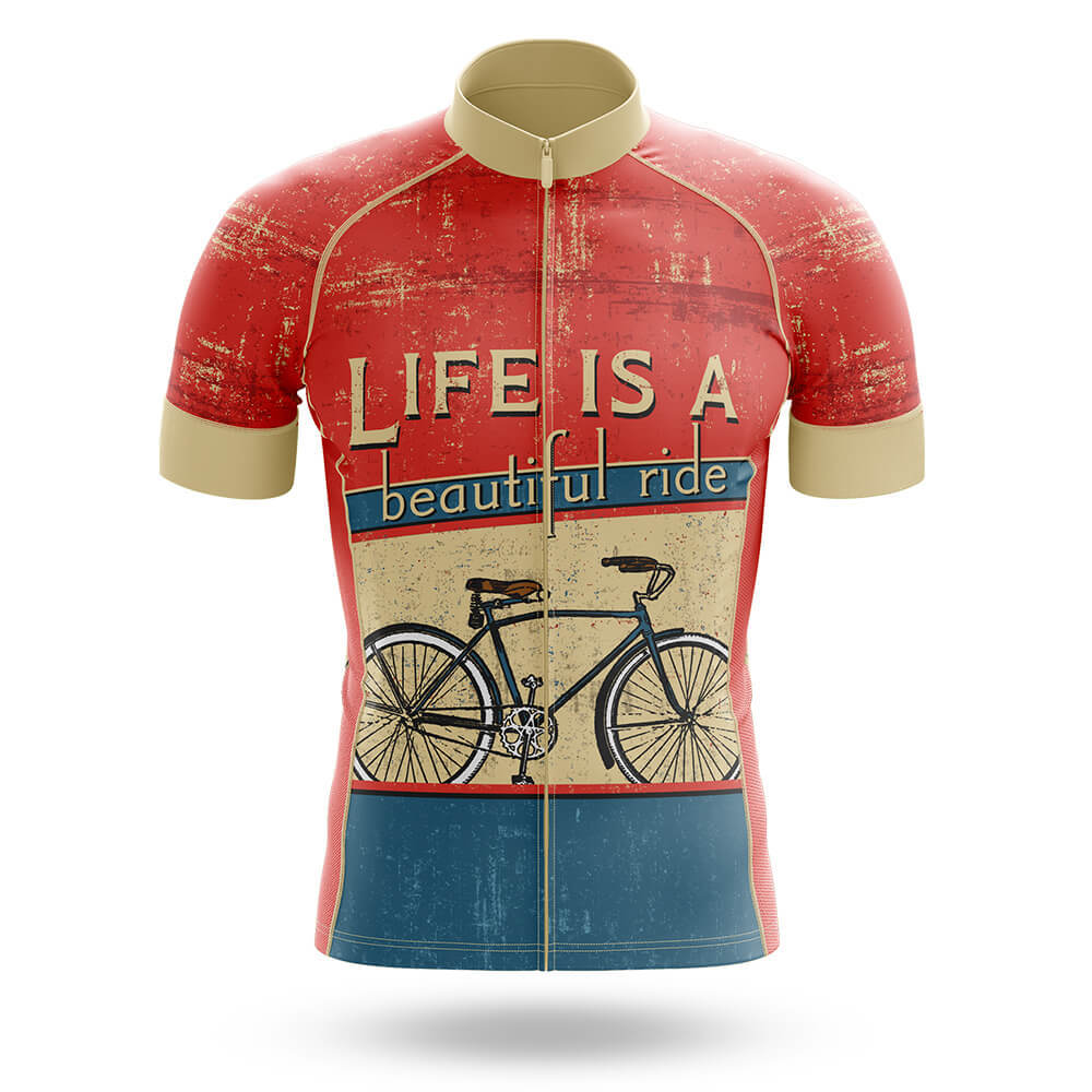 Life Is A Beautiful Ride Men's Cycling Jersey Set, Road Bike Cycling Kit for Men, Biking Outfit, Bicycle Suit, Team Racing Uniform