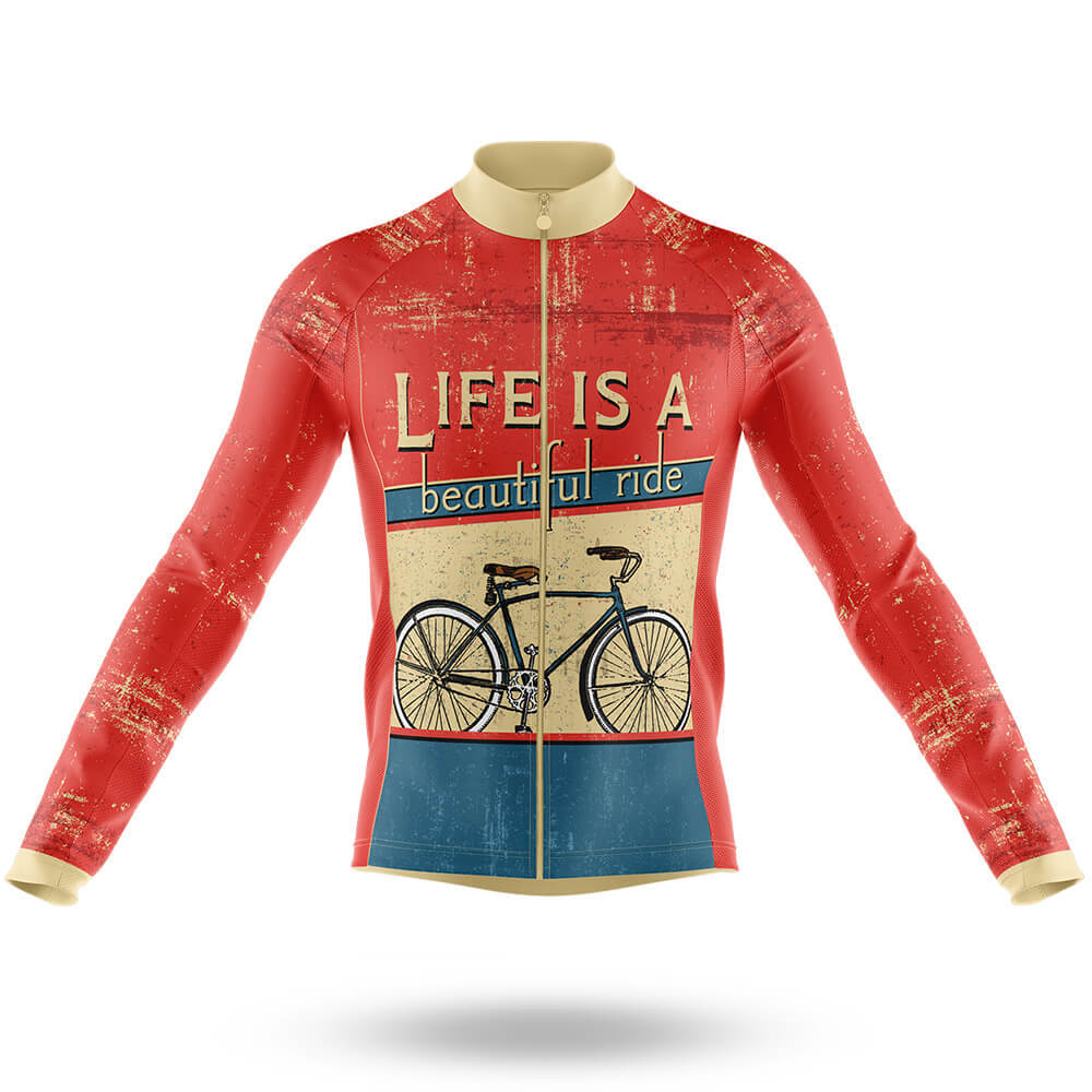 Life Is A Beautiful Ride Men's Cycling Jersey Set, Road Bike Cycling Kit for Men, Biking Outfit, Bicycle Suit, Team Racing Uniform