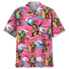 Bigfoot Surfing Red Beach Hawaiian Shirt